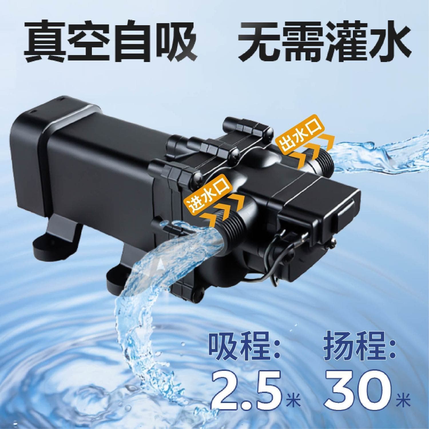 Electric DC 12V Water Pump for RV Water Filling, Farm Irrigation with Auto-stop, Self-priming Diaphragm Pump 220V Wholesale