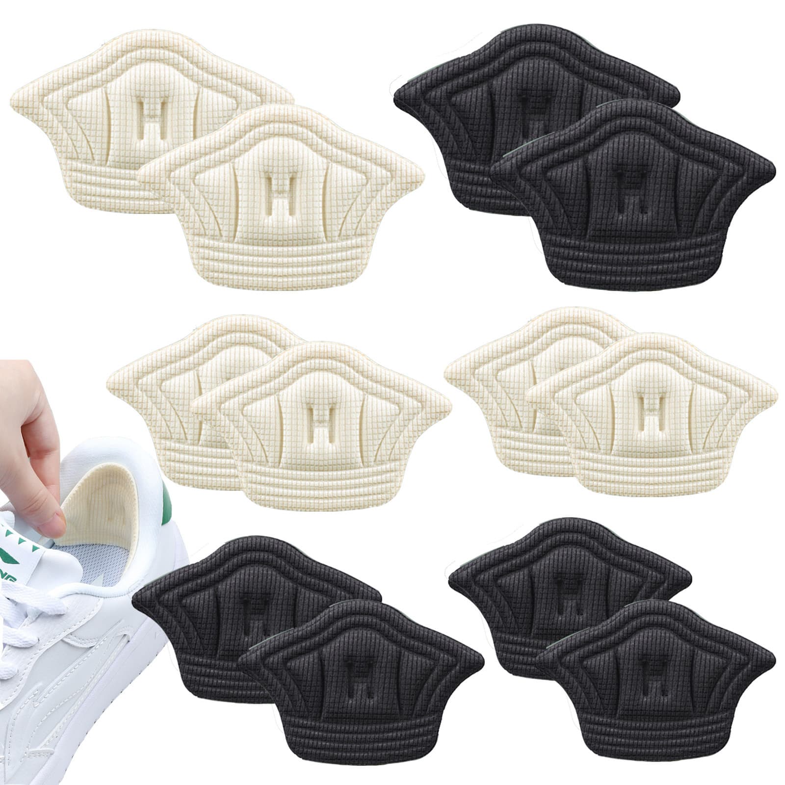 Sports shoe heel pads anti-friction anti-slip reducers, customizable thickened size adjuster self-adhesive half-size inserts