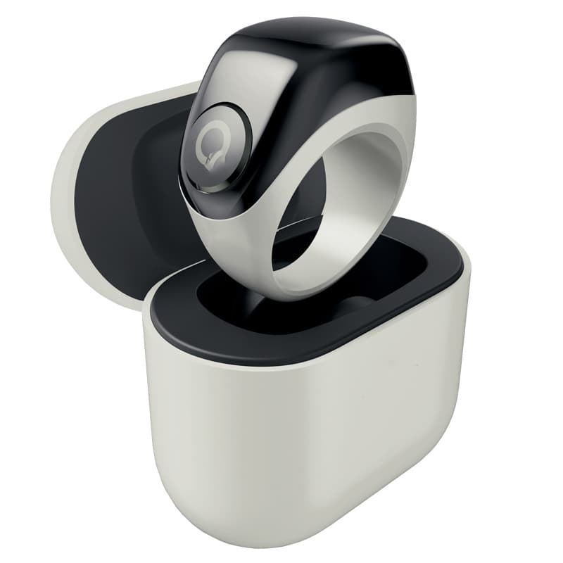 Smart Ring J01 with Three Replaceable Ring Holders, Rechargeable Charging Case, Smart Bluetooth Counter