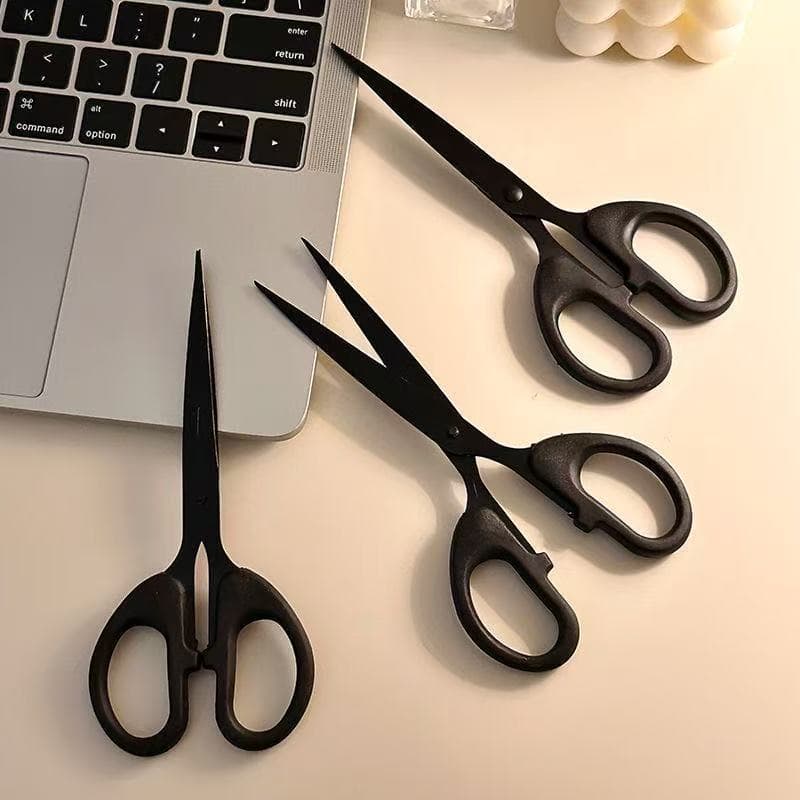 High-quality Pure Black Stainless Steel Scissors Student Household Office Sewing Paper Cutting Small Scissors Easy-to-use Handmade Thread Clippers