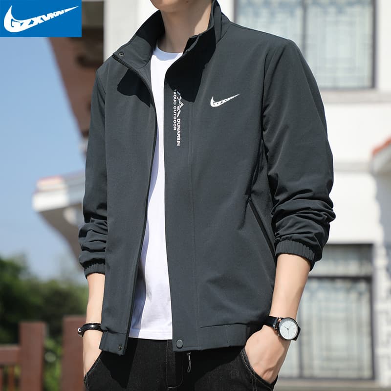 Dropshipping Brand Stand Collar Jacket Men Spring Autumn New Trendy Casual Sports Jacket Young Men Thin