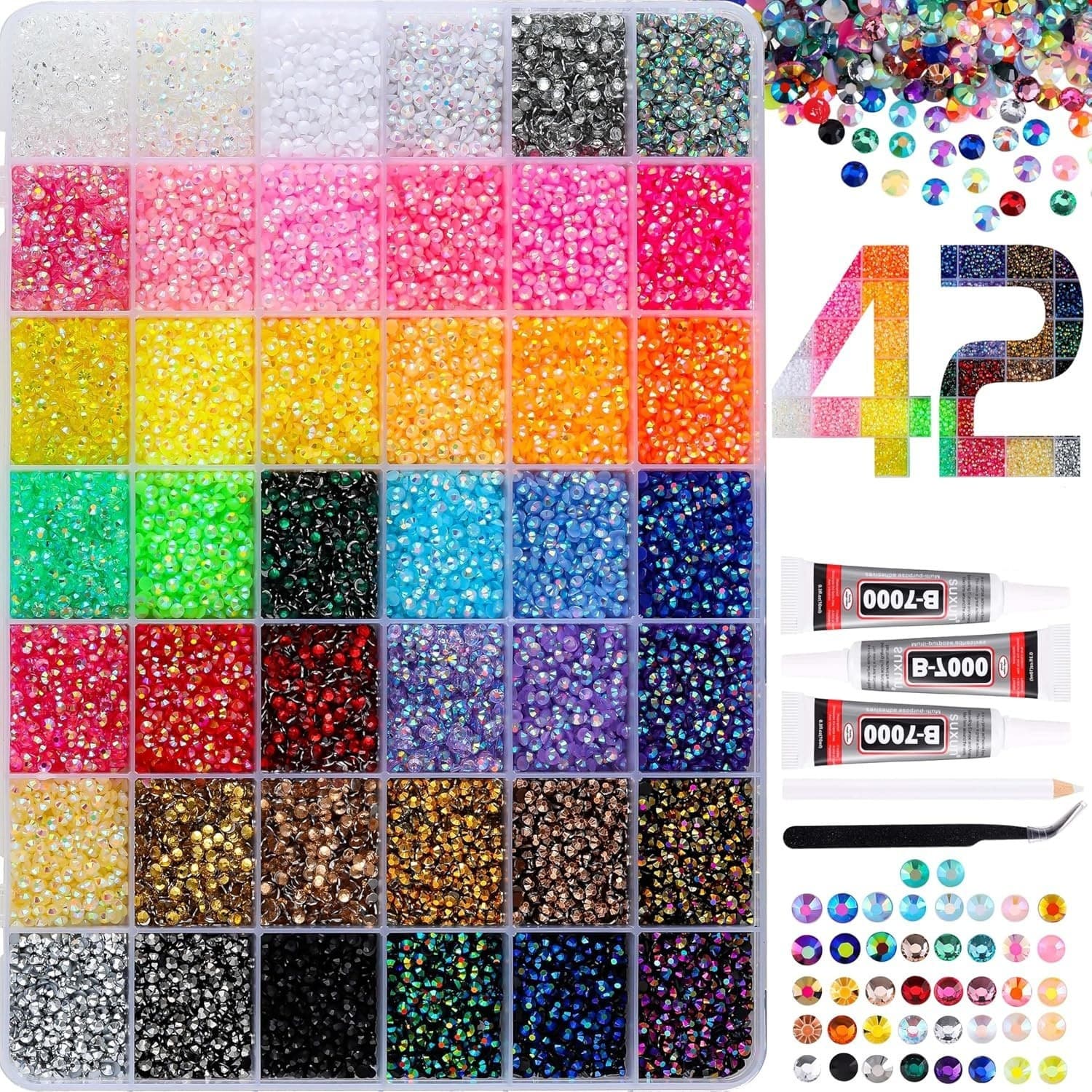 Best-selling Cross-border 3mm Mixed Color AB Crystal Flat Back Rhinestones Jelly Rhinestones for DIY Clothing, Nail Art, and Phone Decoration