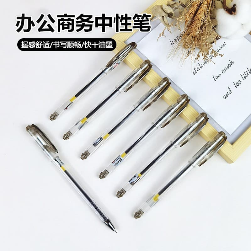 Transparent Barrel 388 Gel Pen for Students 0.5mm Black Needle Tip Exam-Specific Pen Office Signature Pen Refill