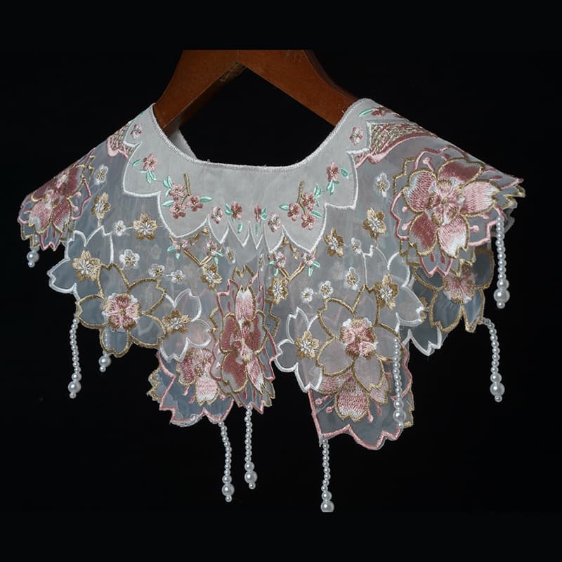 Bachelor's gown, cloud-shoulder, college student's new Chinese-style cape, horse-face skirt, Hanfu shawl, accessories, embroidered false collar, ancient style