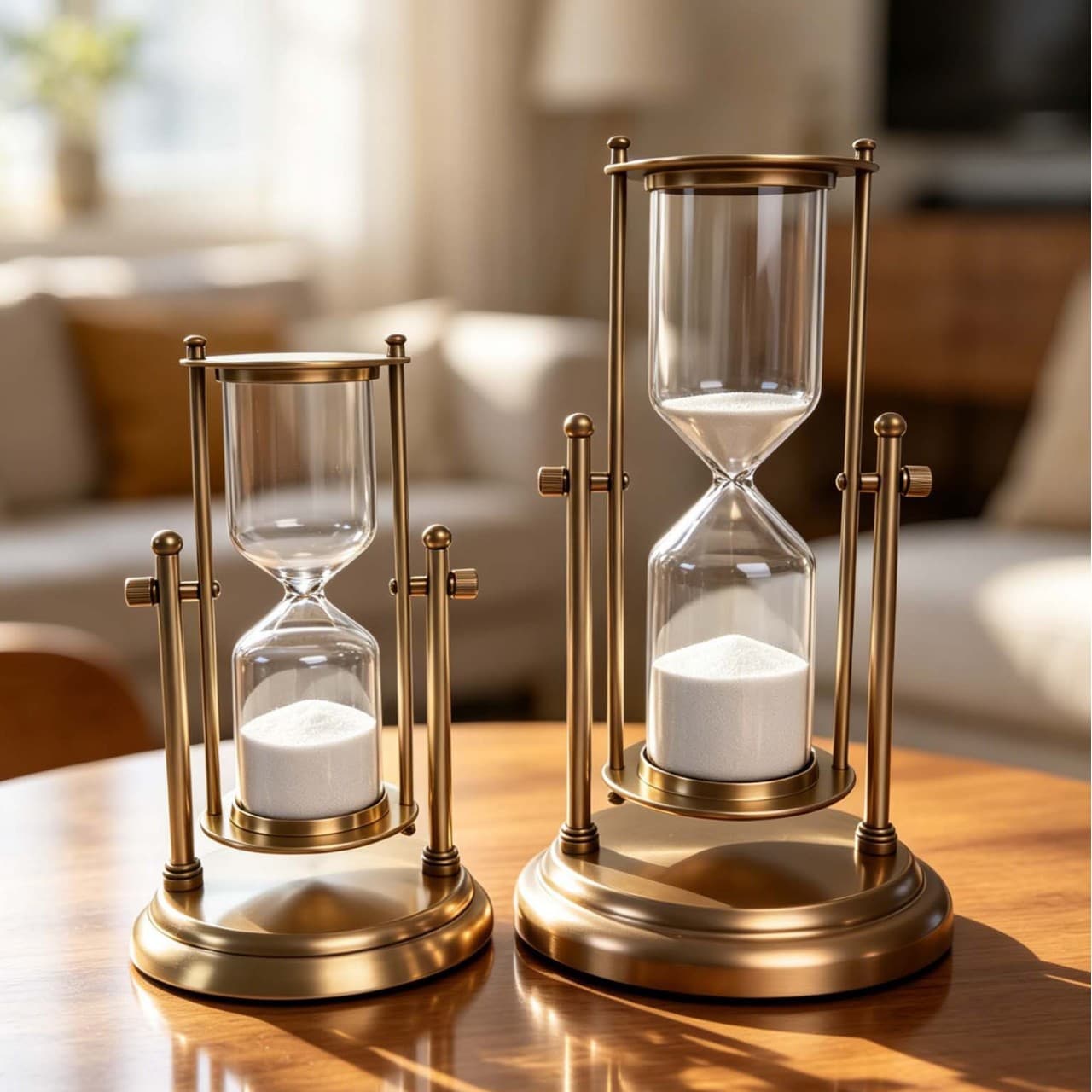 Metal Decorative Timer Vintage Hourglass Sand Timer 1-Hour Flow Sand Timer Stress Relief Desk Decor