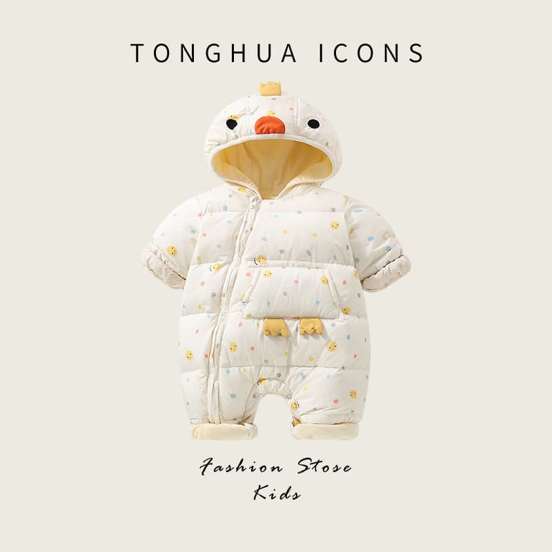 Baby Down Jumpsuit Winter Plush Unisex Outwear Newborn Winter Romper White Duck Down Fluffy