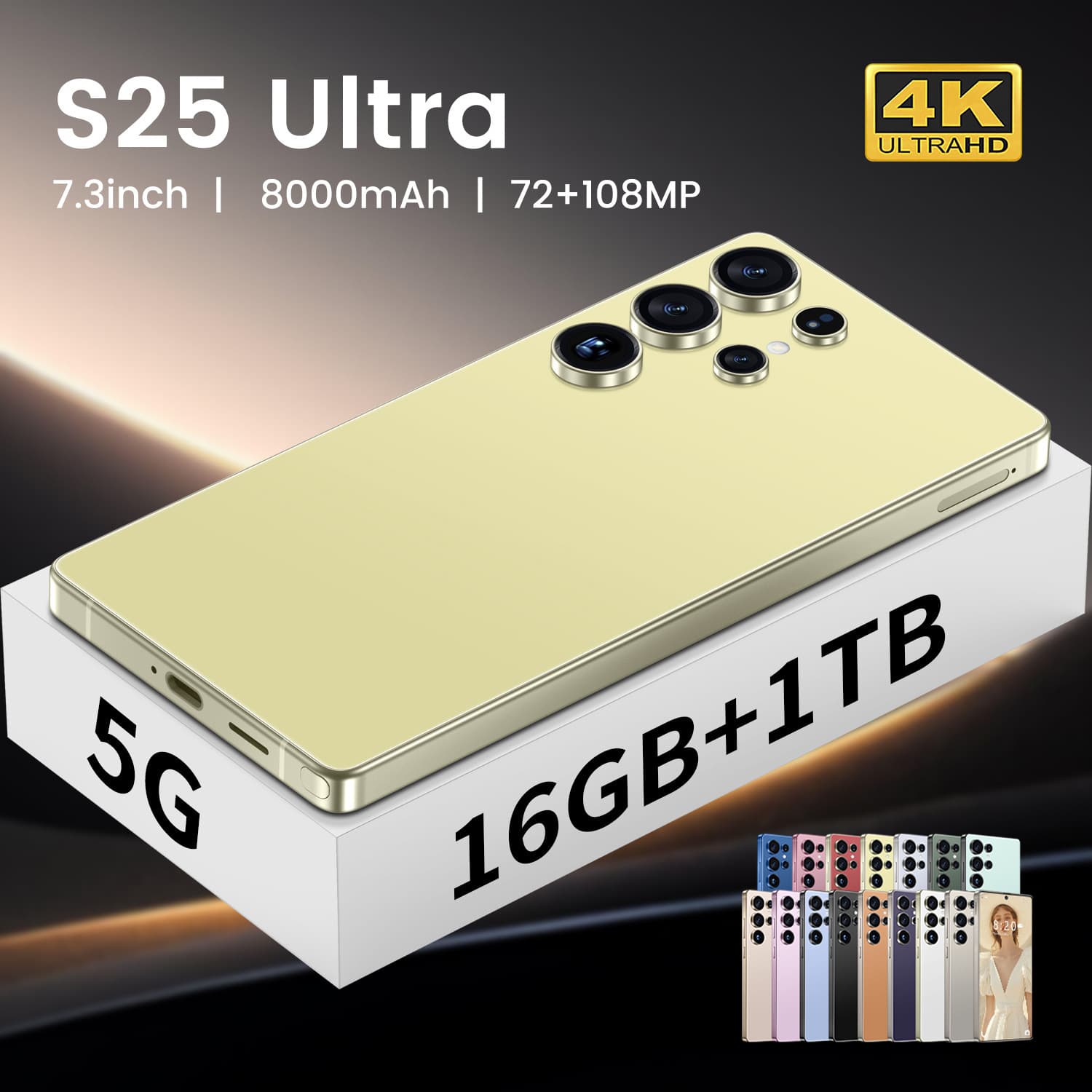 Hot Seller Cross-border Phone S25 Ultra Built-in Stylus Android 14 Large Memory Popular Foreign Trade Wholesale Smartphone