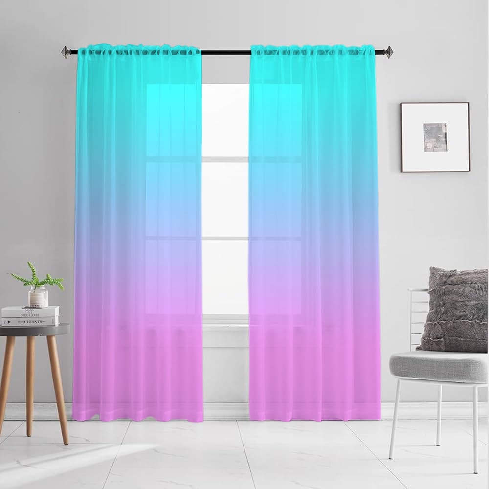 Supports JIT shipping, cross-border exclusive direct from manufacturer, gradient sheer bestseller, digitally printed curtains and window sheers.