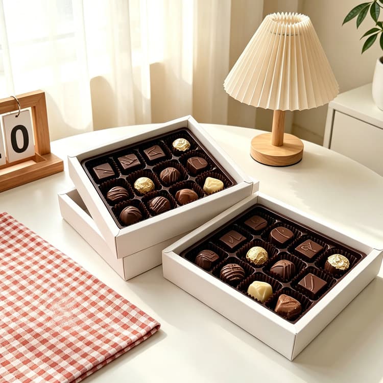 Ins Style White Card Window Transparent Gift Box Square Chocolate Candy Box Bakery Pastry High-end Gift Packaging Box