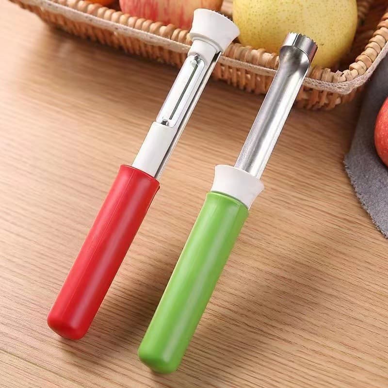Telescopic fruit corer apple corer stainless steel pear core extractor two-in-one retractable fruit peeler