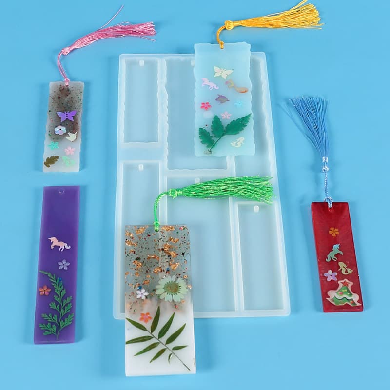 DIY Crystal Epoxy Resin Bookmark Mold Irregular Tag Lace Bookmark Mold Wavy Bookmark Mirror Silicone Mold