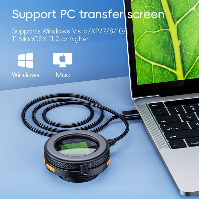 Digital Microscope Electronic Magnifier Handheld with 4-Inch Screen 1200X Measurable Photo Video Magnifier