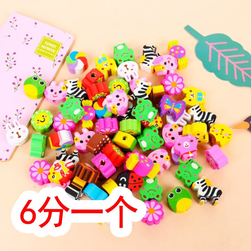 Creative Cartoon Eraser Animal Eraser Elementary Student Eraser Head Children's Learning Stationery Set Gift