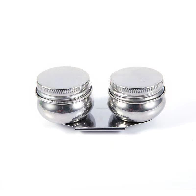 Stainless Steel Double-Barrel Oil Pot Studio Gouache Oil Painting Oil Pot Acrylic Brush Washer Oil Painting Supplies Acrylic Palette Oil Pot