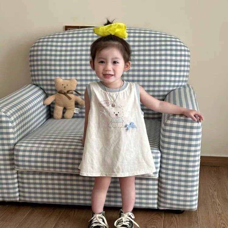 Girls Summer Dress 2026 Korean Style Baby Girl Cute Cartoon Sleeveless Thin Vest Dress Princess Dress