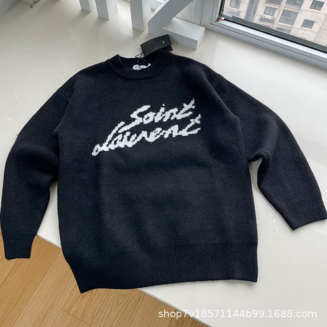 Genuine High-Version Trendy Brand Ys New Fall/Winter Mohair Crewneck Sweater Unisex Wool Cross-Border In Stock