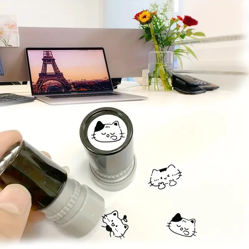A series popular three little black cats seal temu popular seal happy little black cat HA23 photosensitive seal batch
