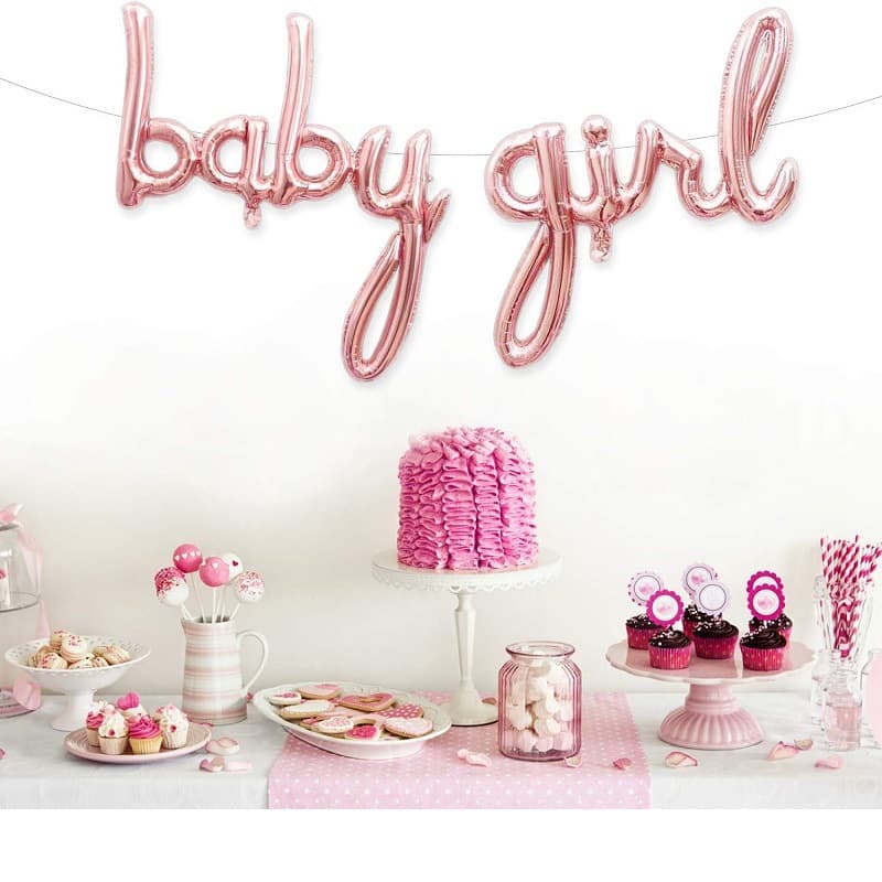 Cross-border conjoined baby balloon girl birthday aluminum film balloon gender reveal balloon letter banner girl balloon
