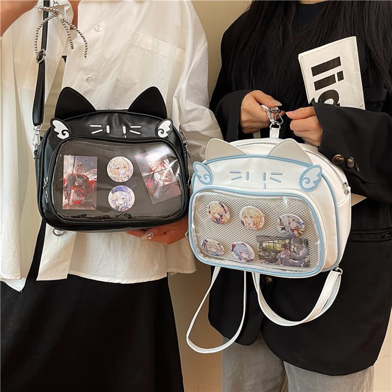 y2k Millennial Hot Girl Pain Bag Student Commuting Cute Mechanical Cat 2026 New Large Capacity College Messenger Bag