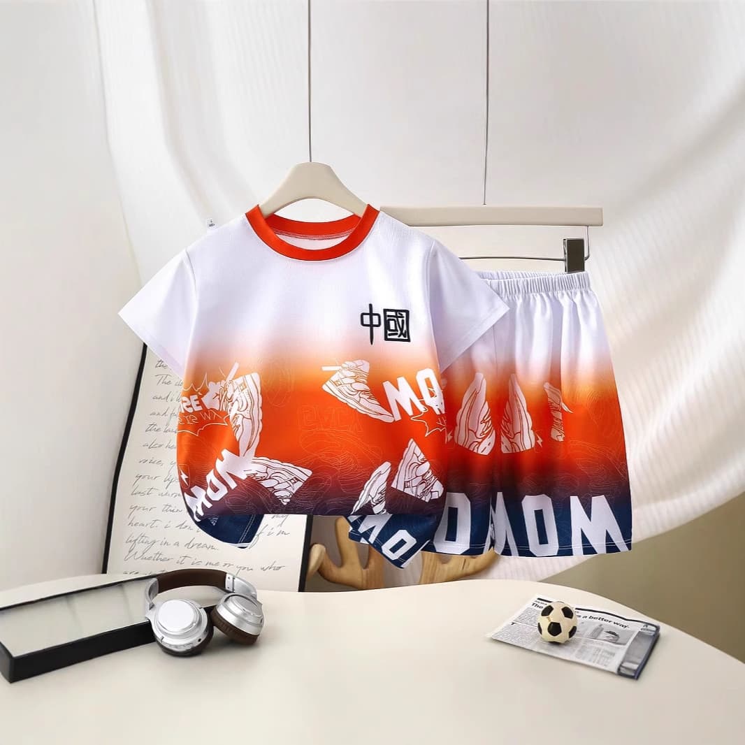 Factory direct supply of stylish and quick-drying basketball jersey short-sleeved sets for toddlers and boys, outdoor sportswear.