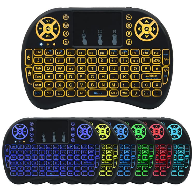 Air Mouse i8 Mini Keyboard Remote Control, Battery or Lithium, Three-Color Backlight, Smart Bluetooth Infrared Remote
