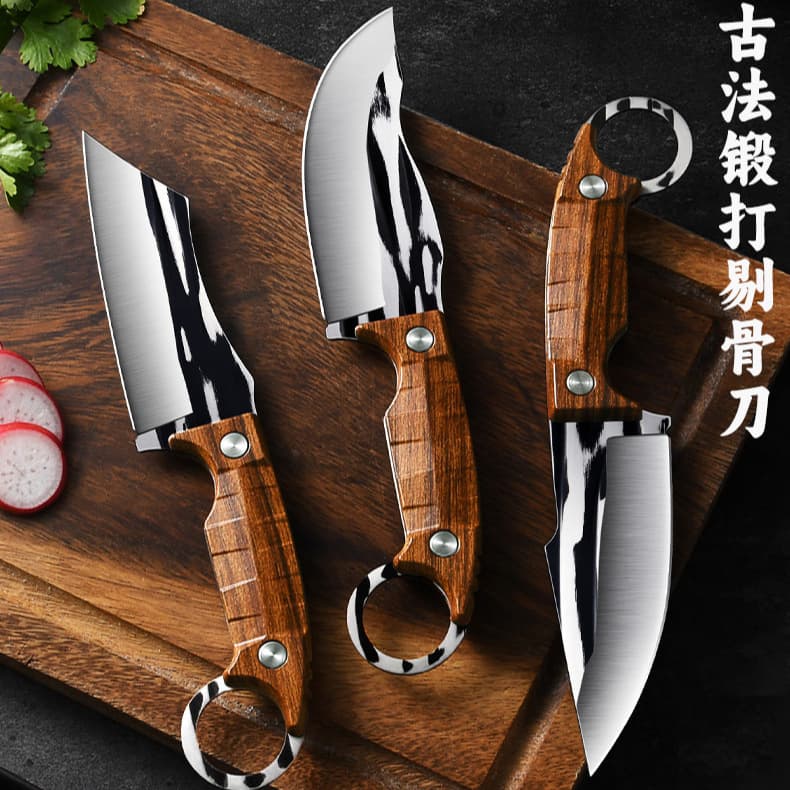 Forged Boning Knife, Mongolian Hand-Held Meat Knife, Fruit Knife, Home Meat Cutting, Slaughter Knife, Hotel Kitchen Knife Set