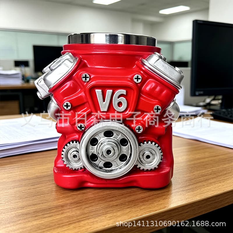 Cross-Border Engine V8/V6 Creative Mug, Resin Craft, Premium Niche Water Cup Beer Mug