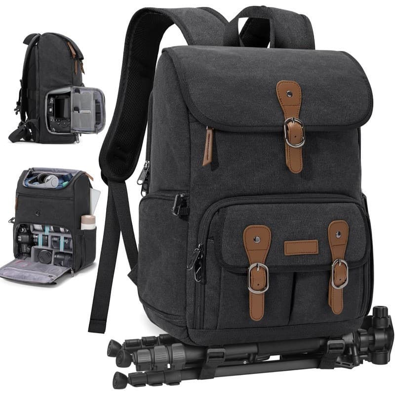 Amazon New Multifunctional DSLR Camera Bag Double Shoulder Photography Backpack Drone Bag with Tripod Rain Cover