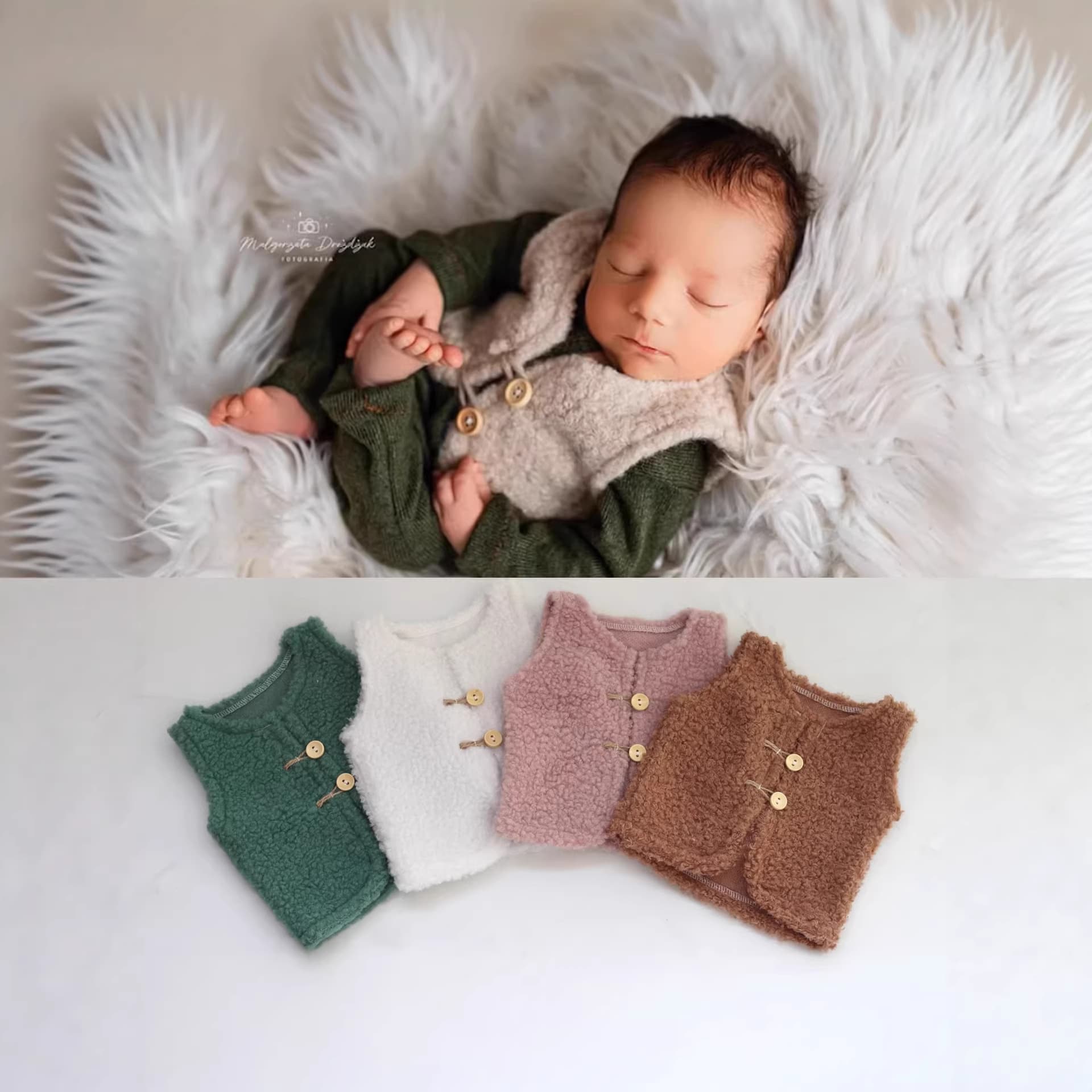 New Cross-border Children's Photography Outfit, Newborn Photo Styling, Cute Baby Vest