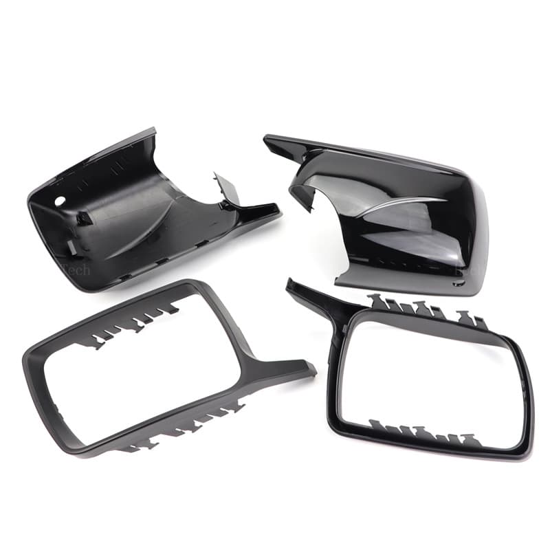 New Bright Black Replacement Mirror Cover For Old BMW X5 E53 M Sport Appearance Horn Angle Rearview Mirror Shell Ear