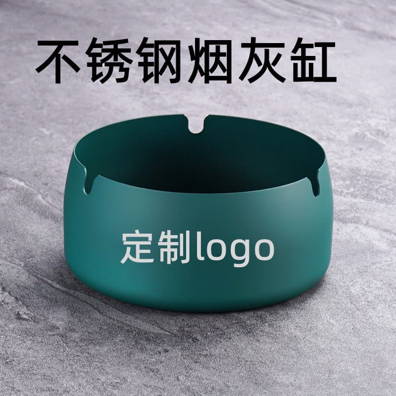Custom Stainless Steel Ashtray, Creative Personalized Trendy Design, Prevents Ash Scatter and Breakage, Large Size for Internet Cafe, Hotel, Home, and Living Room