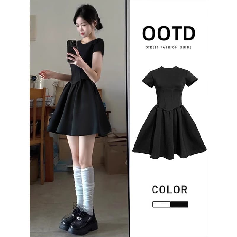 Black Corset Fitted Mini Dress Summer