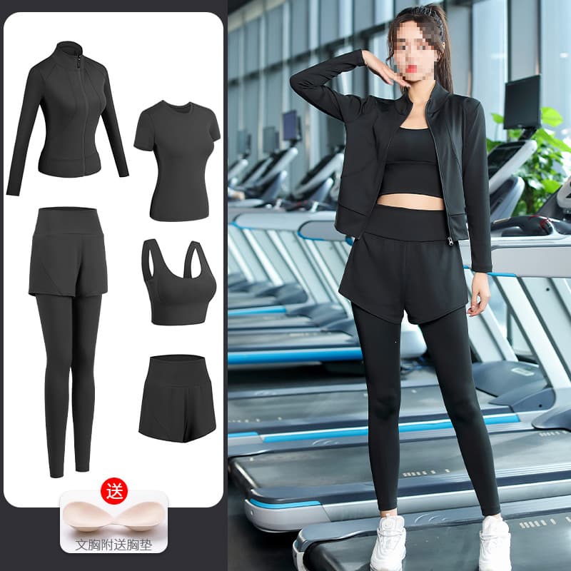 Yoga Set Running Fitness Quick-Dry High-End Stand Collar Patchwork Spring Summer Sportswear for Women Slimming Morning Run Gym Wear