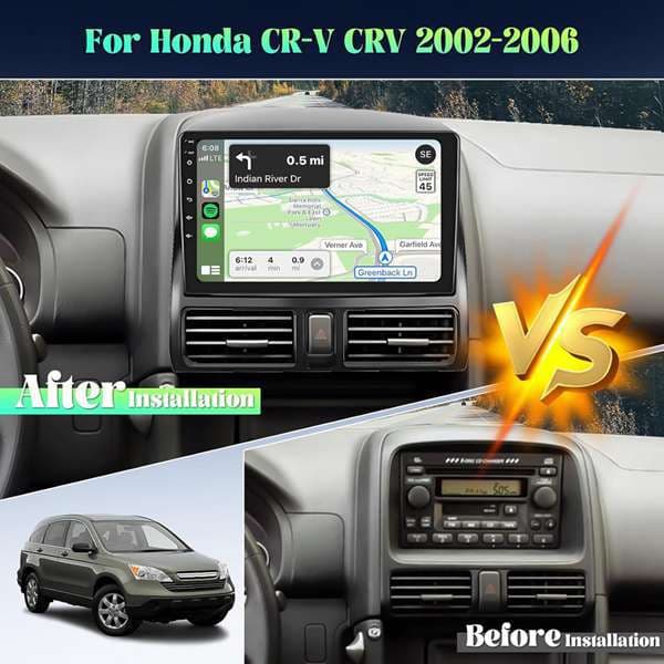 Compatible with 2001-2006 Honda CRV Android Large Screen Navigation Bluetooth Reverse Camera CarPlay