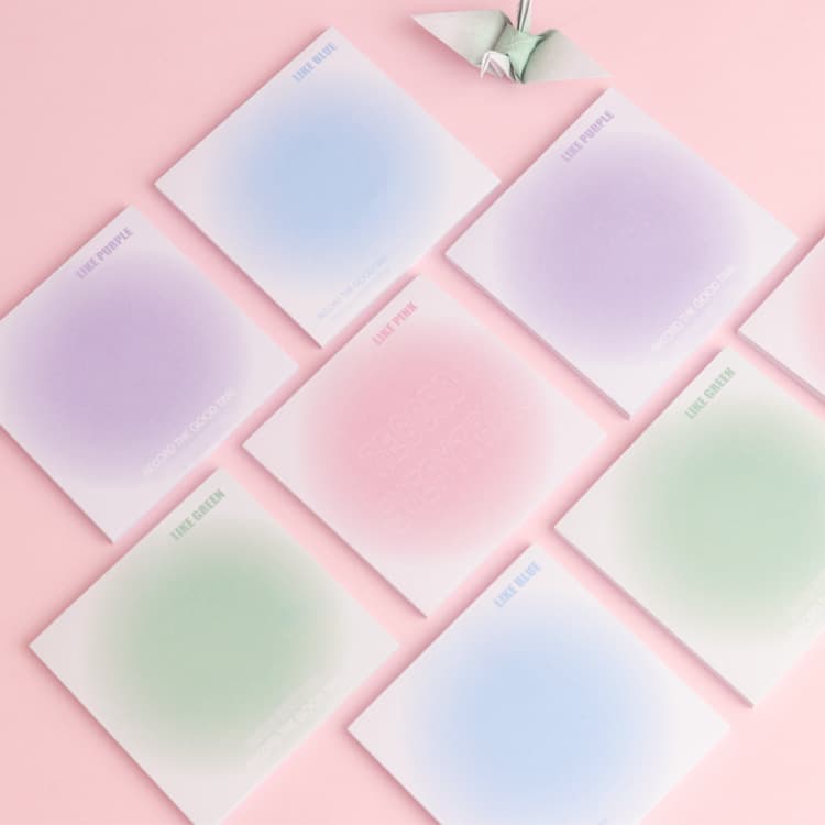 Internet-Famous Girly Gradient Color Sticky Notes, Macaron Color Memo Sticky Paper, Tearable Student Notepad Origami