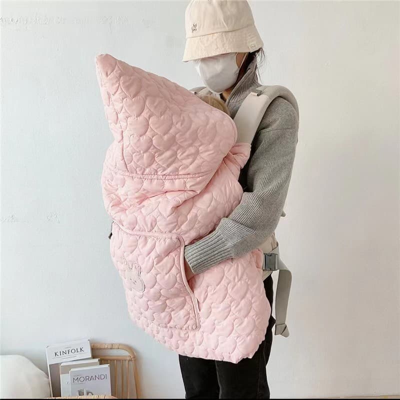 Ins New Style Baby Swaddle Blanket Children's Thickened Fleece-lined Sling Blanket Autumn/Winter Windproof Warm Cape Cloak