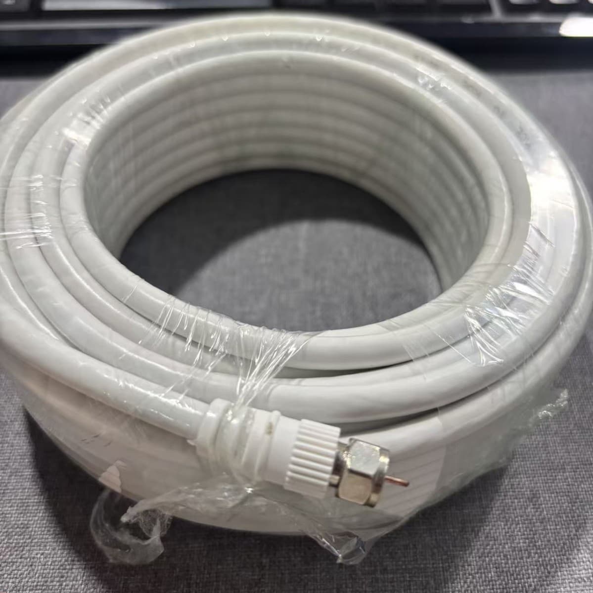 RG6 Coaxial Cable SYWV-75-5 RF Cable with F Connector Antenna White