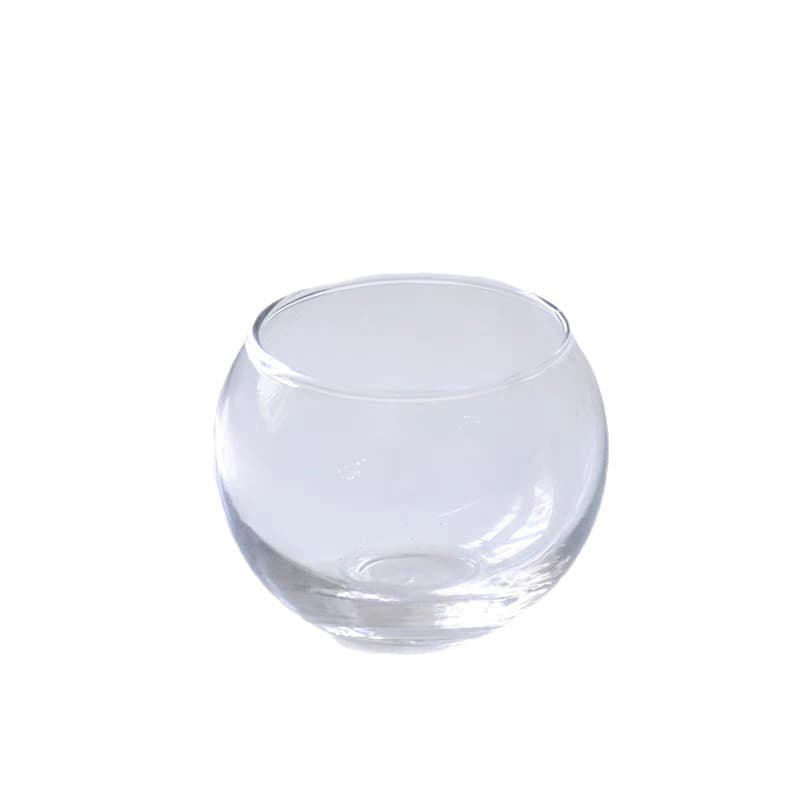 Luxury Transparent Glass Round Spinning Candle Holder Decorative Aromatherapy Candle Cup Empty Small Egg-Shaped Candle Cup
