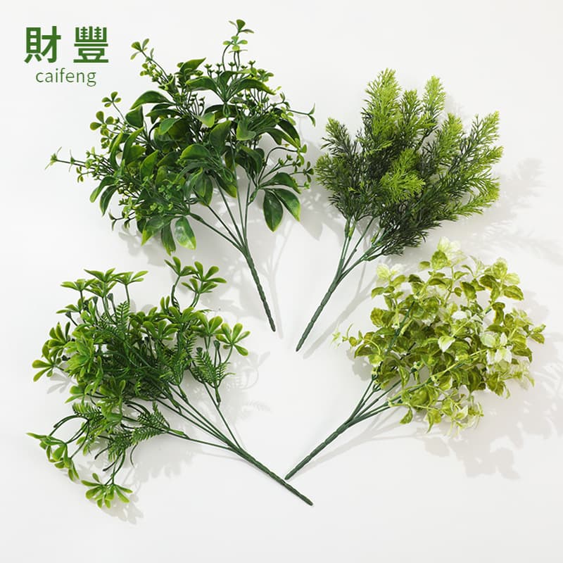 Wholesale 7-Branch Artificial Plant Plastic Water Grass Fake Flower Decoration Accessories Green Wall Artificial Sea Horse Persian Grass