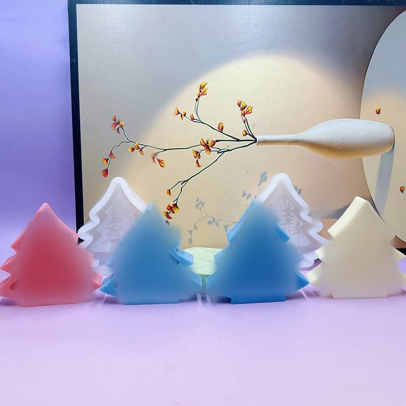 Christmas Tree Mold, Santa Claus and Reindeer Aromatherapy Candle Mold DIY Christmas Handmade Soap Ornament Silicone Mold