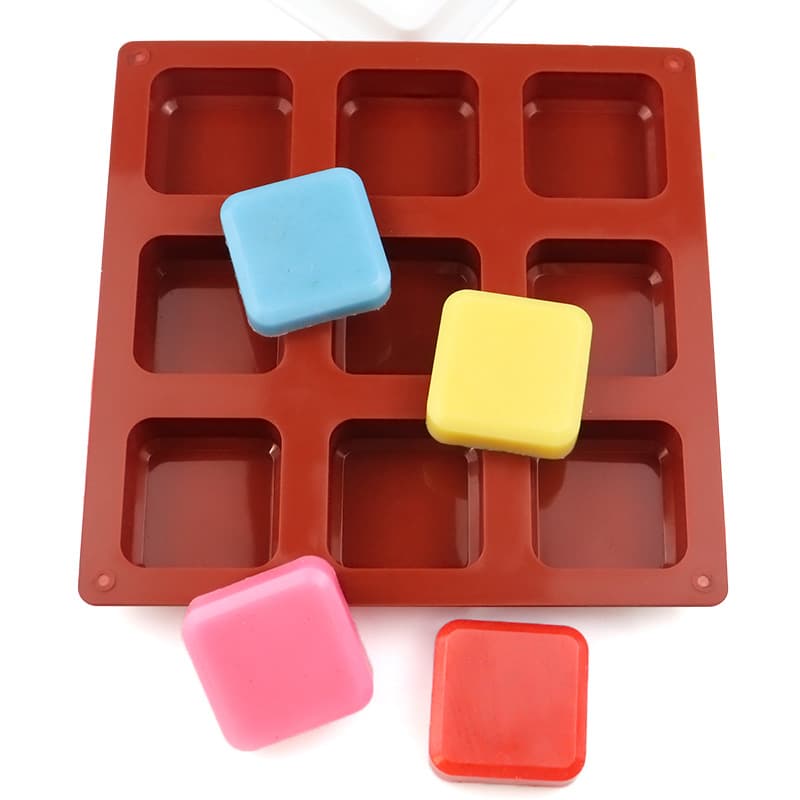 Happy 9-round rounded square mousse cake mold food-grade silicone chocolate mold handmade soap mold