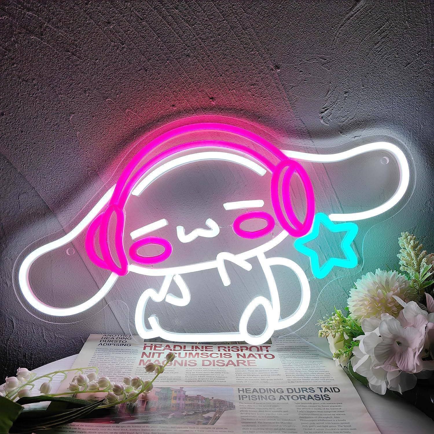 Cross-border KT Cat E-Sports Children's Bedroom Decorative Neon Light Cartoon Shaped LED Neon Light
