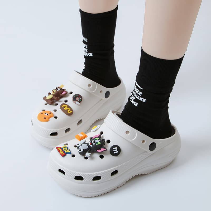 Fashionable Clog Sandals for Women, Thick Sole Heightening Anti-Slip Dopamine Summer Beach Clogs for Women Outdoor Wear 2025 New Style