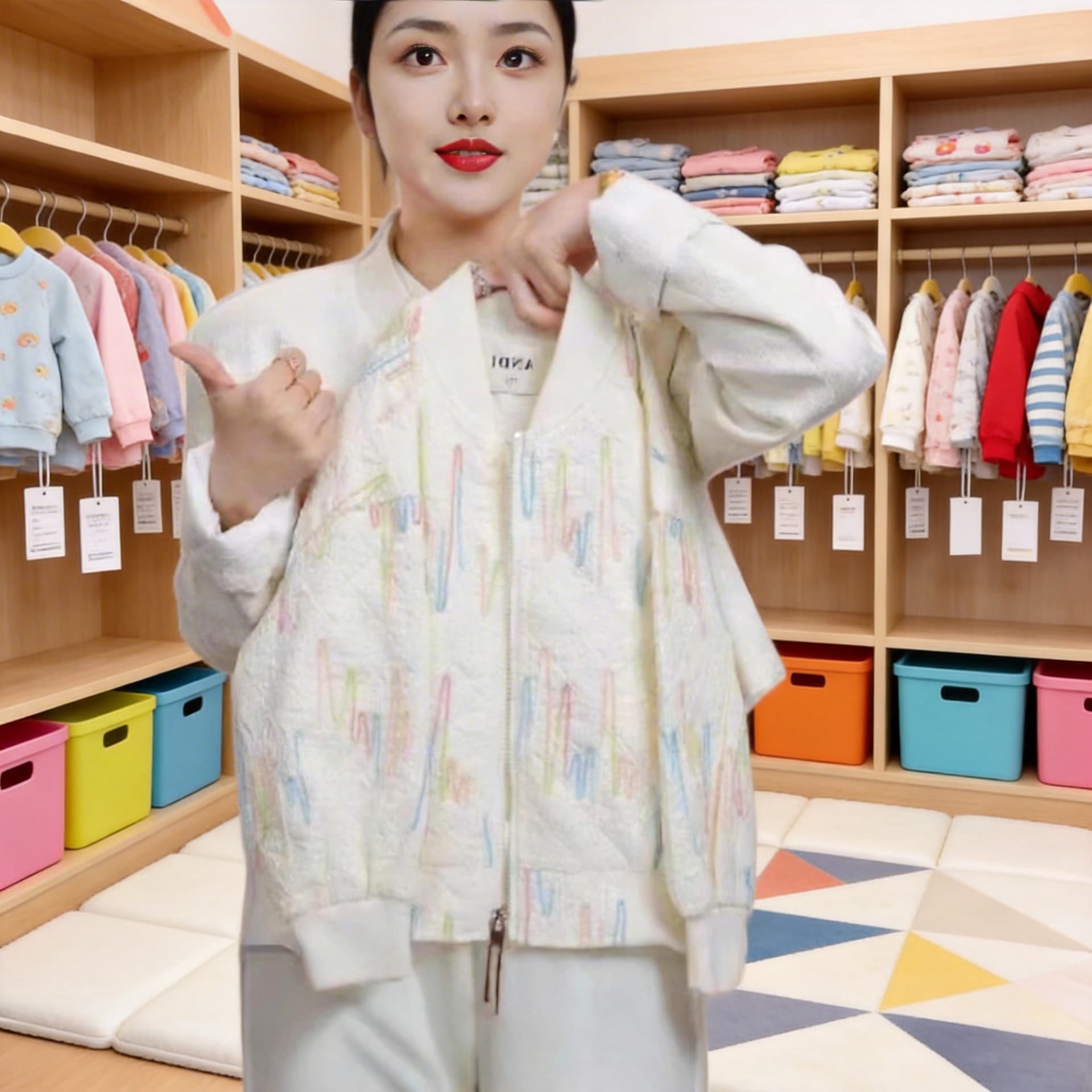 Girls' 2026 New Spring-Summer Thin Stylish Rainbow Stripe Loose Versatile Baseball Jacket Trendy