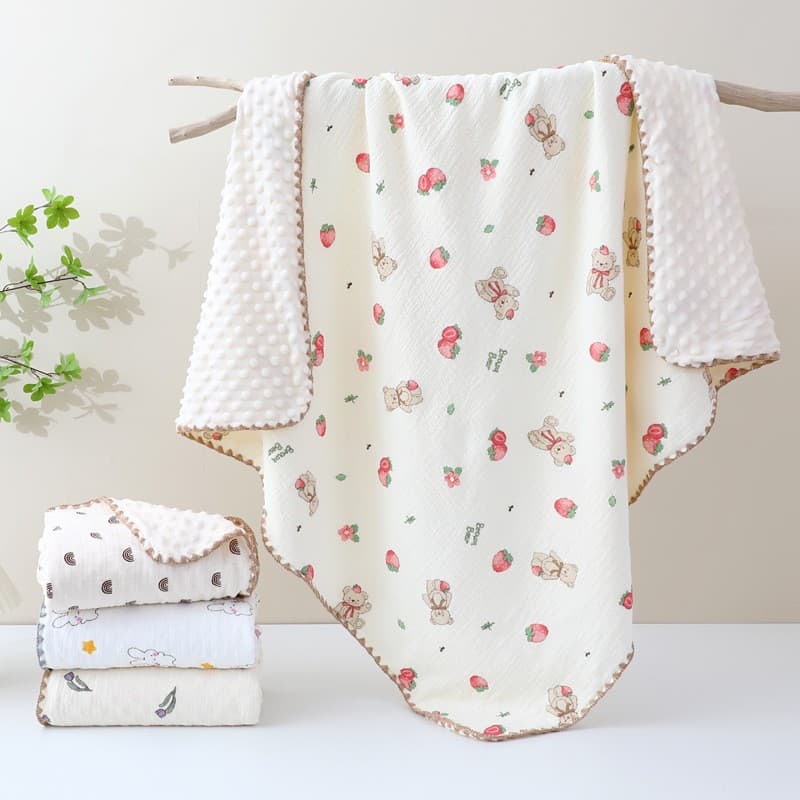 Baby Crinkle Gauze Blanket Air Conditioning Quilt, Baby Bean Blanket, Children's Summer Nap Blanket, Newborn Air Conditioning Blanket