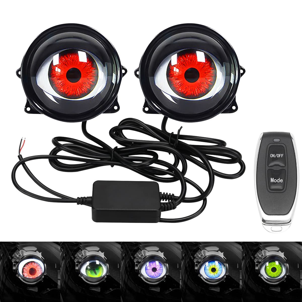 Universal Car Motorcycle Demon Eye LED Headlight Lens Eagle Eye Light Modified Headlight Multi-Mode