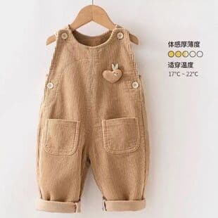 Baby Overalls Spring and Autumn Infant Romper One-Year-Old Toddler Casual Pants Cute Baby Corduroy Pants Trendy