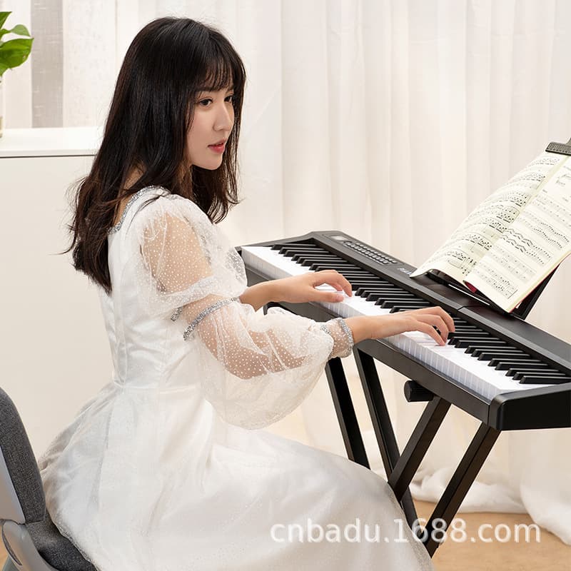 New Model 881 Electronic Keyboard Simulated Hammer Action Keyboard for Adults Children MIDI Arrangement Suitable Portable Electric Piano