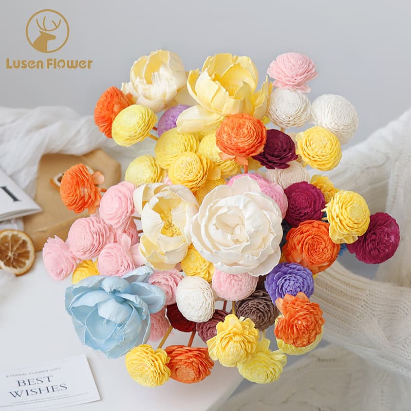 Unintentional chrysanthemum grass flower color fireless aromatherapy rattan diffuser stick handmade sola flower volatilization simulated dry flower ornaments