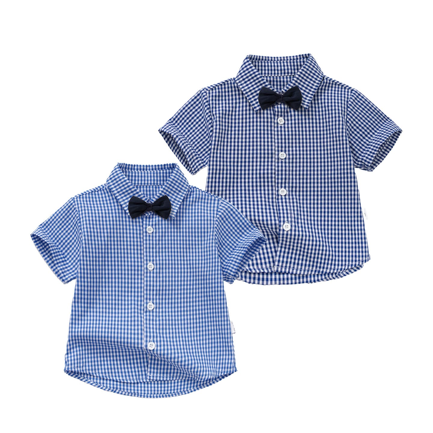 Boys Short Sleeve Shirt Summer Children Plaid Cotton Breathable Baby Turn-down Collar Thin Casual Top